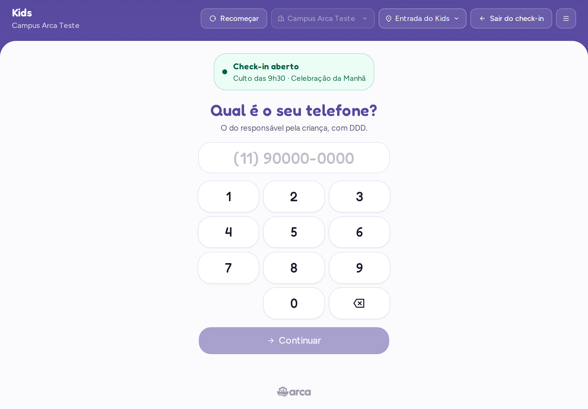 Tablet do check-in perguntando qual ponto é este